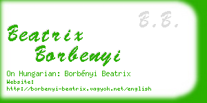 beatrix borbenyi business card