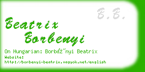 beatrix borbenyi business card